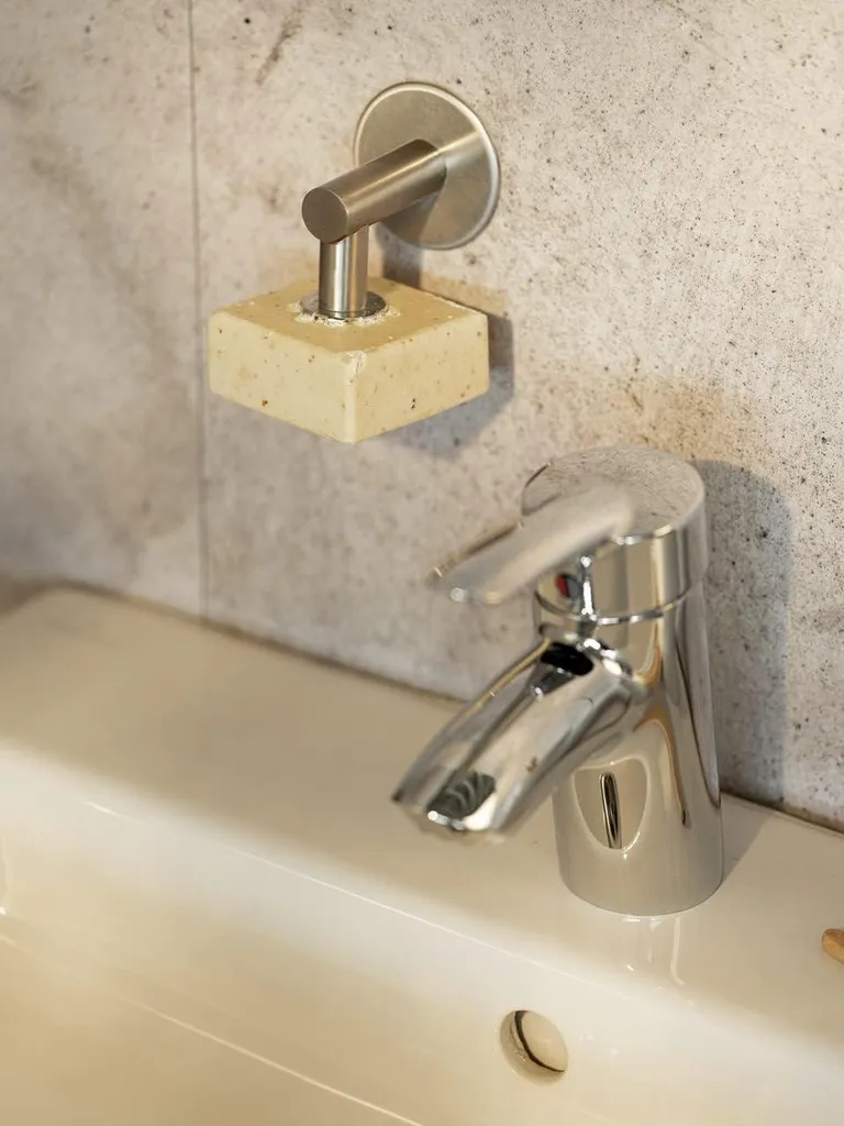 Porte-savon mural magnétique anti-gaspillage en acier inox sans trou - 5