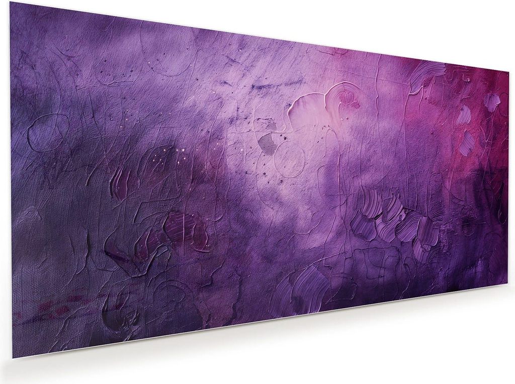 Glasbild 60x30cm in XXL für Wohnzimmer, Schlafzimmer Motiv Textur Mischung Lila