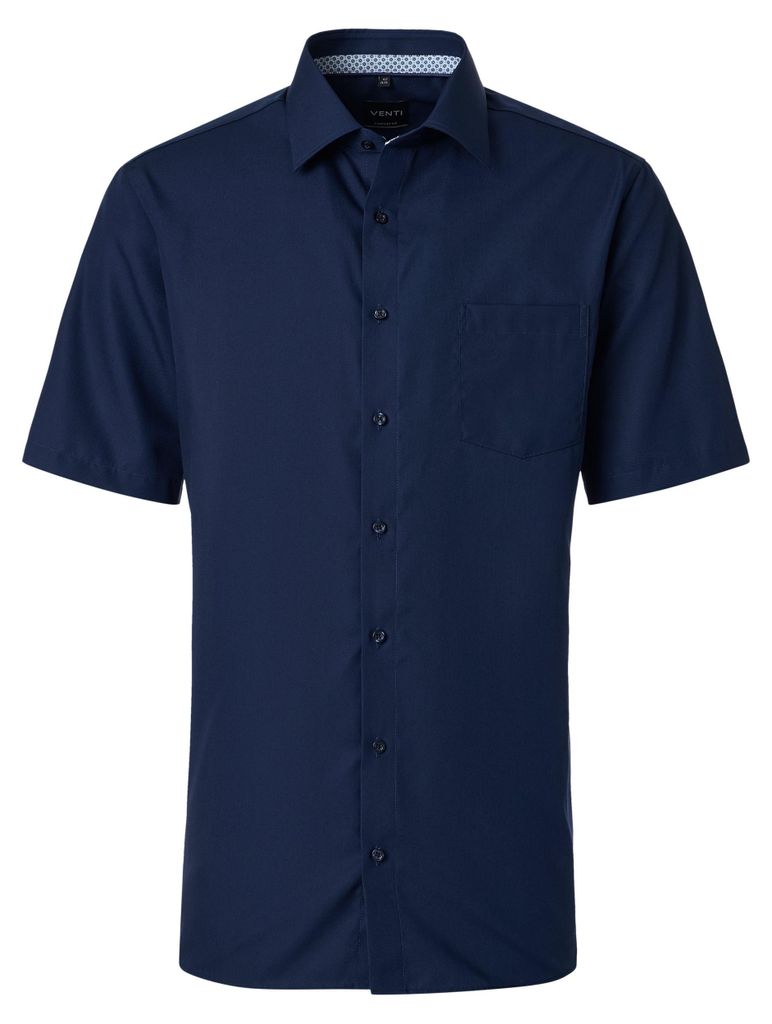 VENTI Herren Businesshemd Kurzarm Kent Comfort-Fit Marine 46