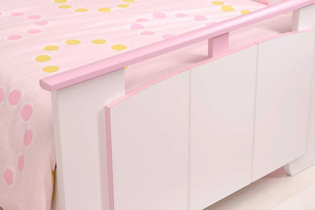 Lit enfant rose et blanc Biotiful 90x190 cm - Structure robuste et chic - 4