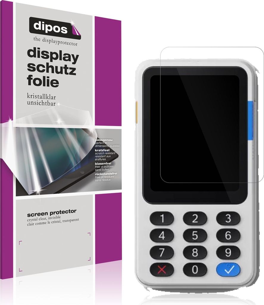 4x Schutzfolie für Zettle by Paypal Reader klar Displayschutzfolie Folie Display Schutz dipos