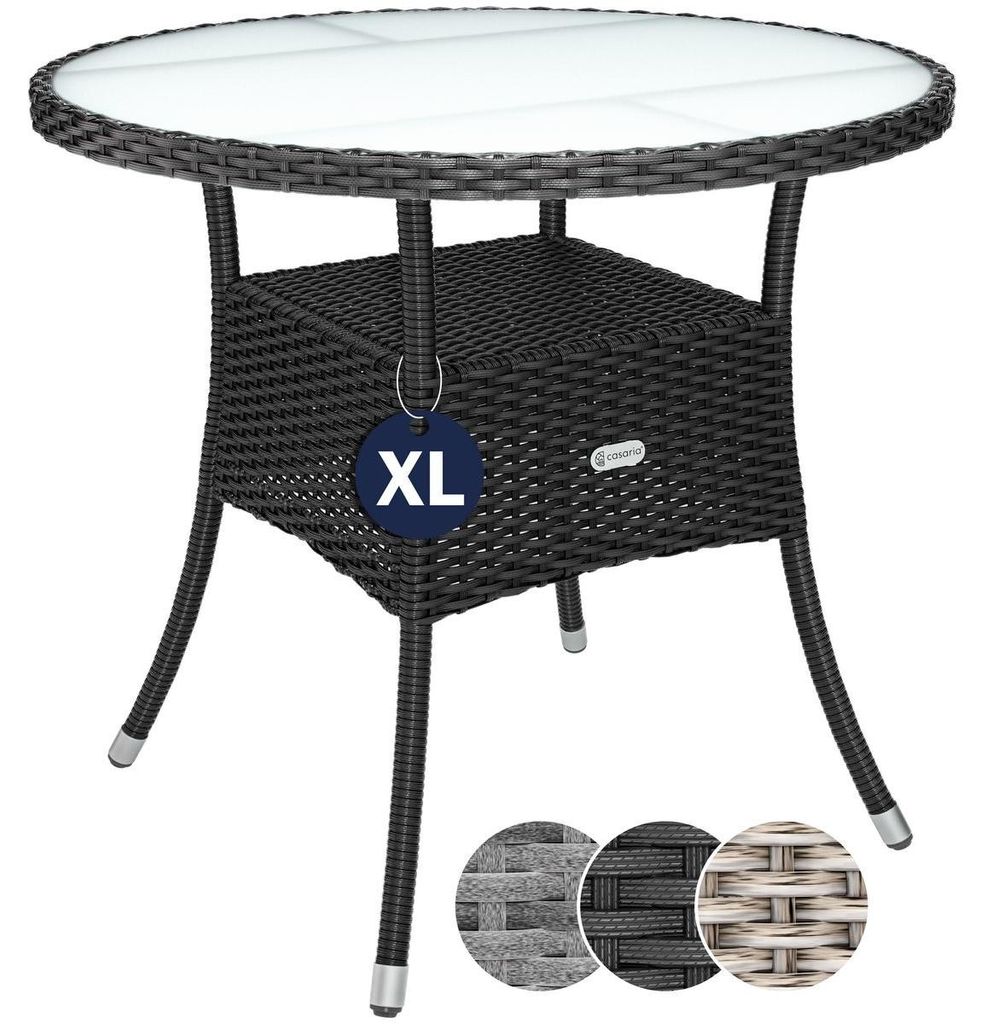 CASARIA® Tavolo Rotondo da Giardino Polyrattan Ø 80 Piano Immagine del prodotto 