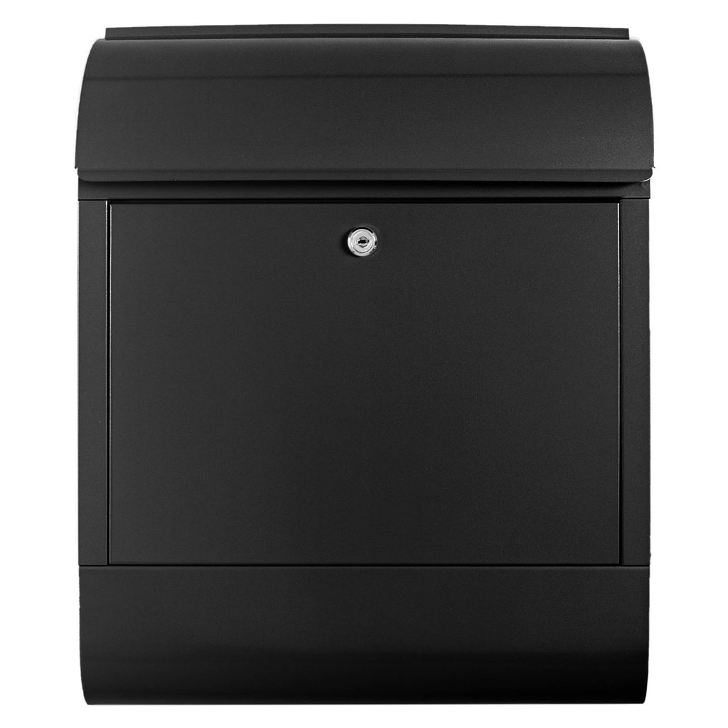Design Briefkasten Stahl schwarz mit Zeitungsfach Produktbild 6