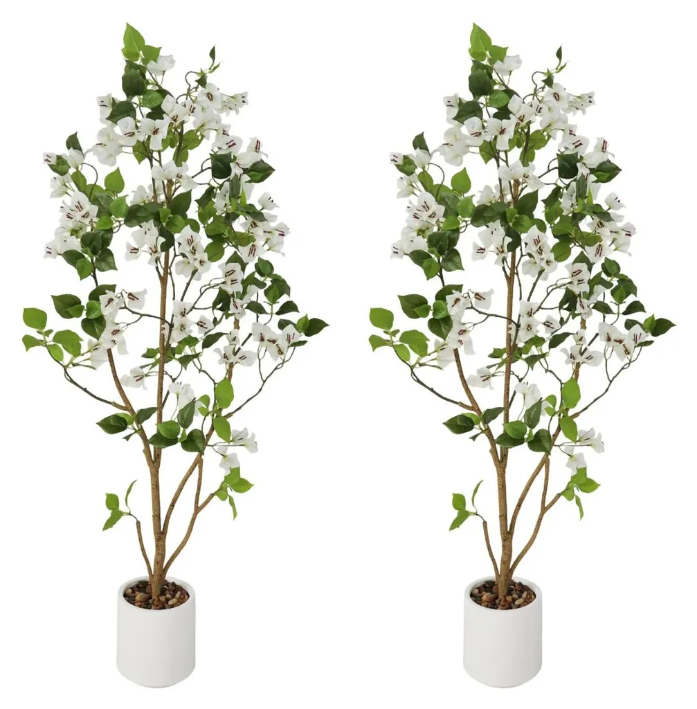 Décoration Intérieure : Lot de 2 Bougainvilliers Blancs de 120 cm