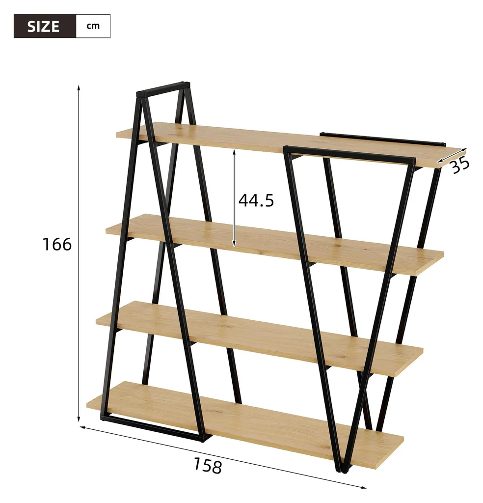 Bibliothèque robuste anti-flexion en MDF 25 mm pour objets lourds