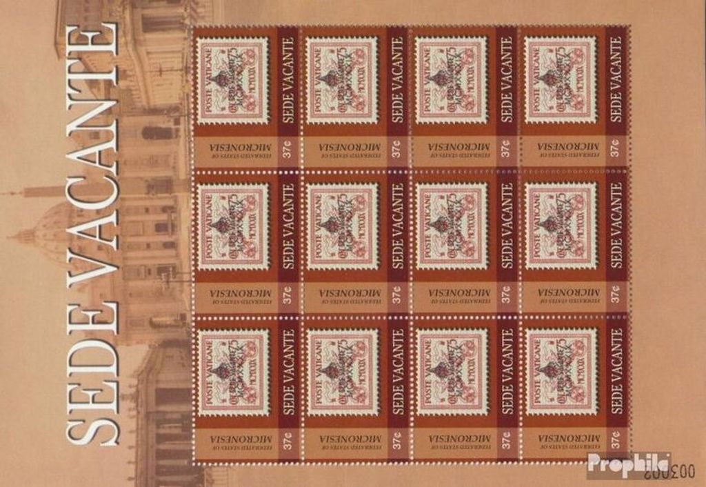 Briefmarken Mikronesien 2005 Mi 1673 Kleinbogen (kompl.Ausg.) postfrisch Sede Vacante