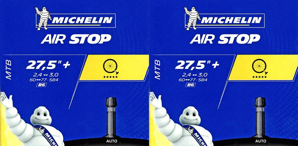 2x Michelin Fahrrad Schlauch MTB 27,5+ Zoll AV Airstop 60/77-584 Plus Autoventil
