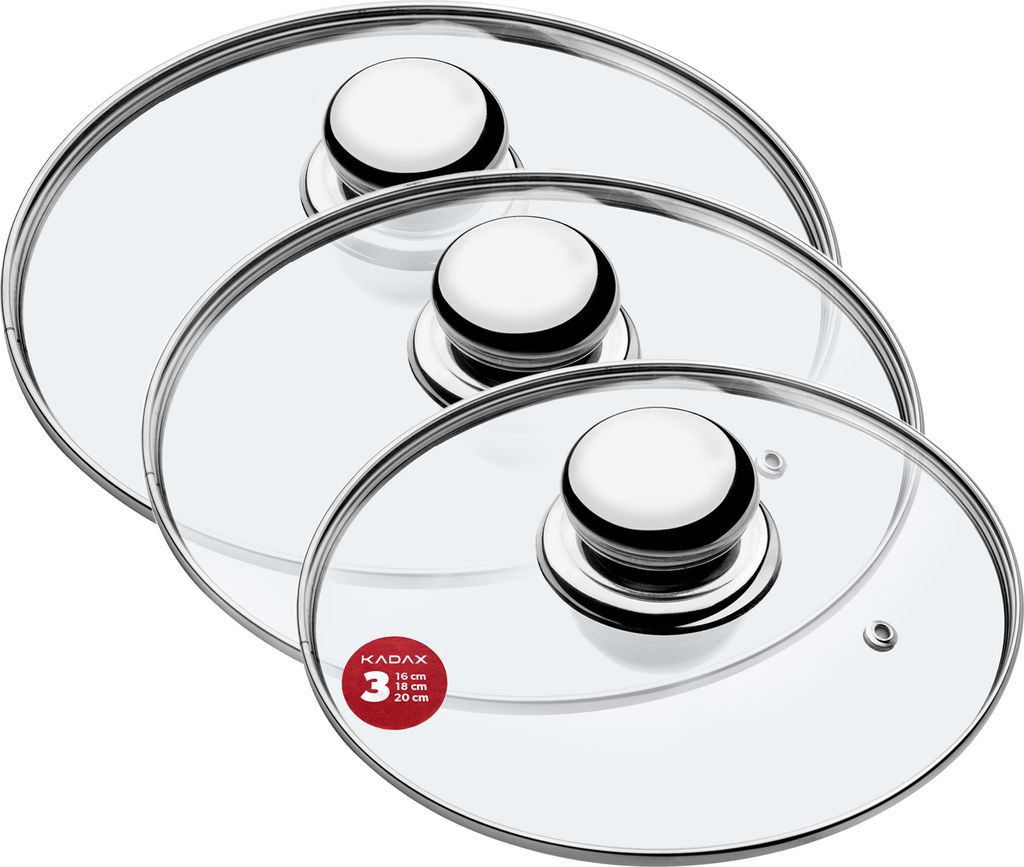 KADAX Coperchio Transparente in Vetro Resistente al Calore con Pomello in Plastica per Pentole e Padelle, Accessorio Essenziale per la Cucina (24 cm