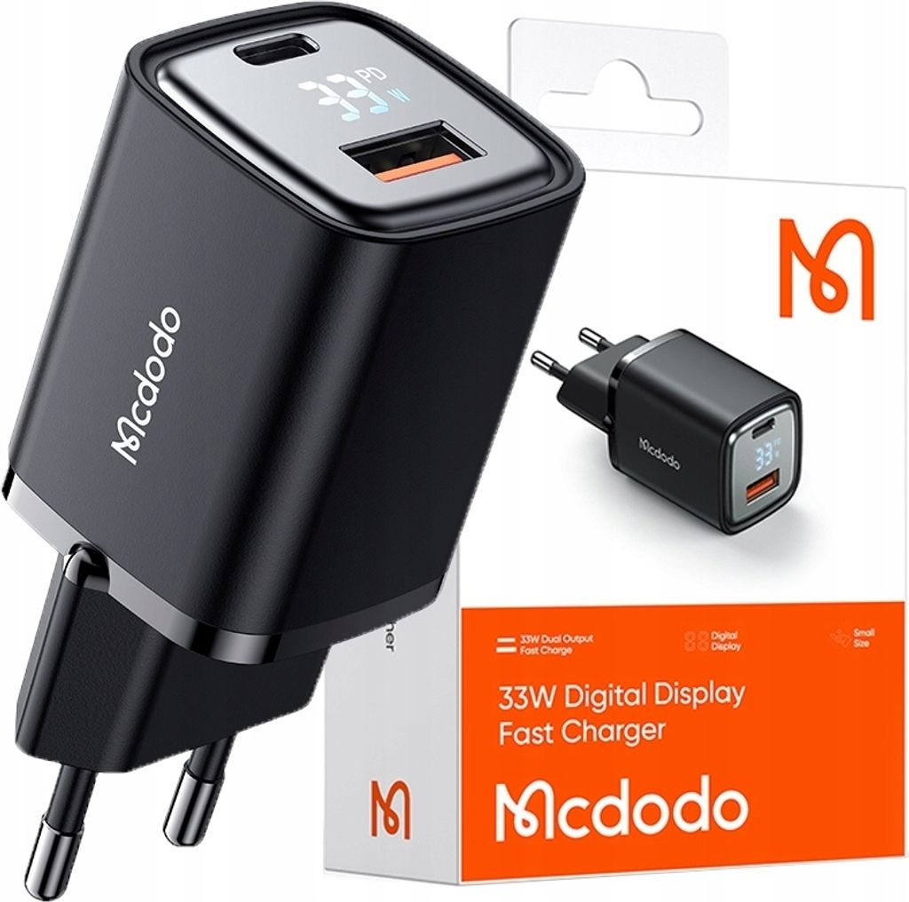 Caricatore Usb/Usb-C, Nano, Con Display, Gan 33W Pd, Mcdodo Immagine del prodotto 