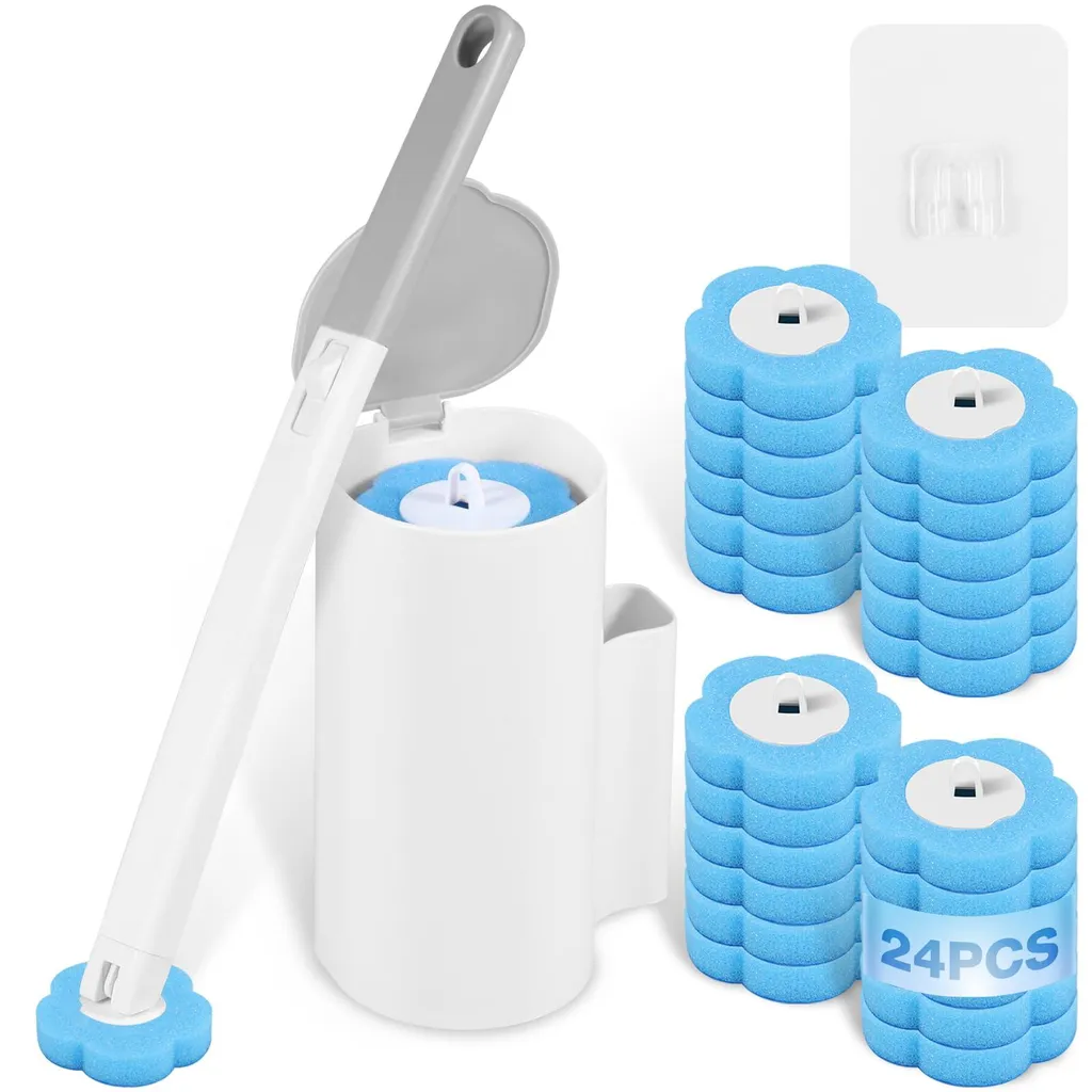 Lot de 24 brosses de toilette jetables pour un nettoyage hygiénique