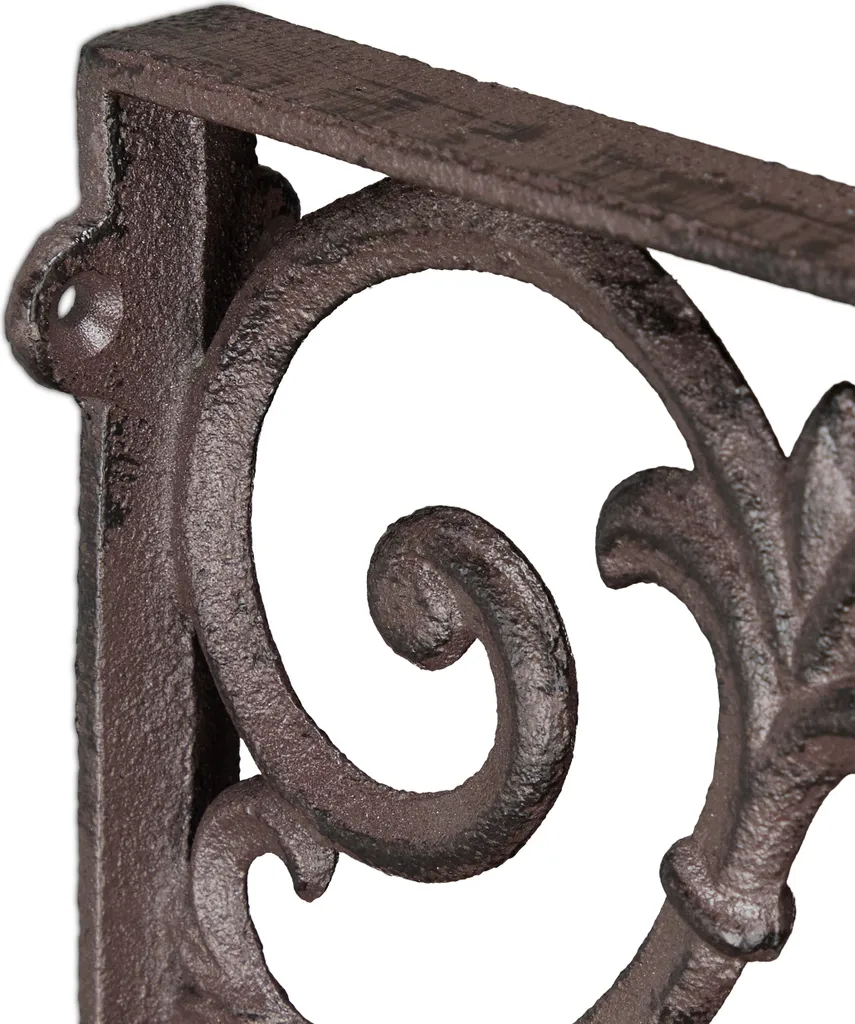 Équerre murale décorative en fonte rétro, set de 4 fixations solides - 5