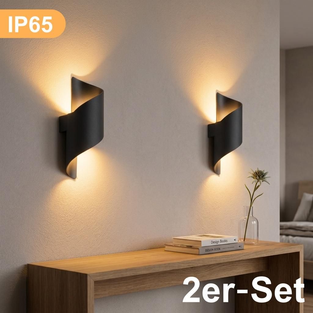2 lampade a LED da parete moderne, adatte sia per interni Immagine del prodotto 