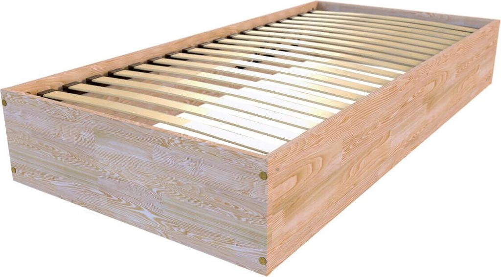 Bettkasten 90x200 - 1-Sitzer aus Massivholz - Roh (ohne Lack)