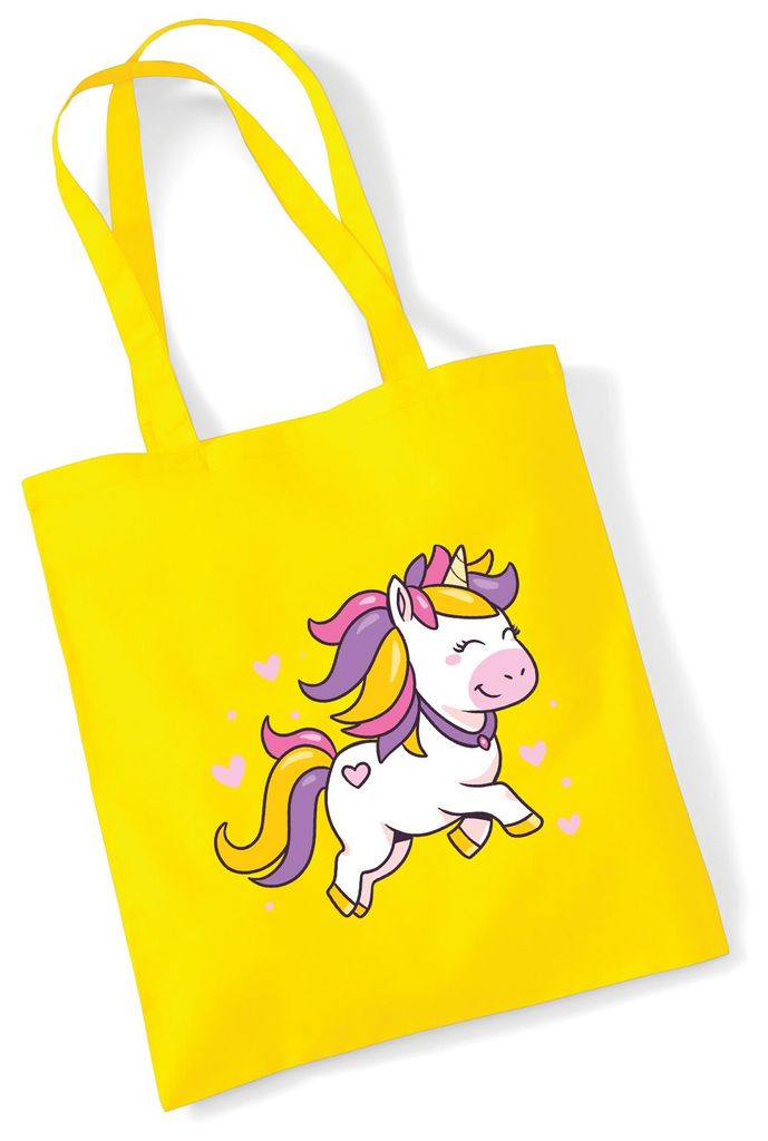 Huuraa Jutebeutel Einhorn Comic 10 Liter Yellow Baumwolle Tasche Geschenkidee