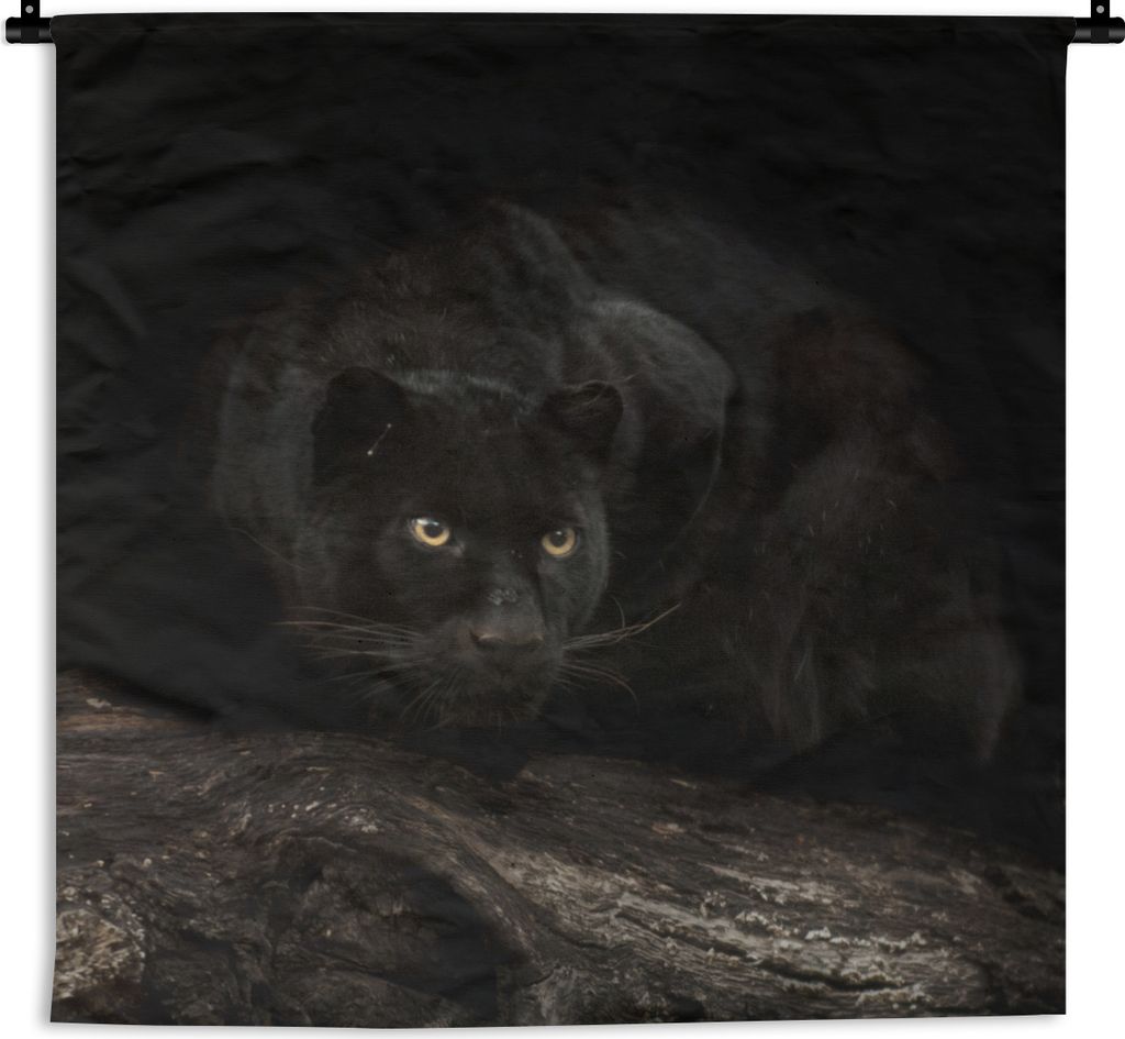 MuchoWow Wandteppich Wandbehang Panther - Kofferraum - Schwarz 150x150 cm Tapisserie Dekoration Wandtuch - Wohnaccessoires - Modernes