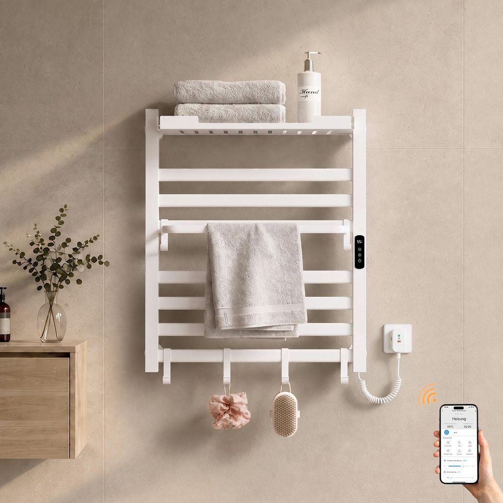 S'AFIELINA Scaldasalviette elettrico bagno con ripiano 700 Immagine del prodotto 