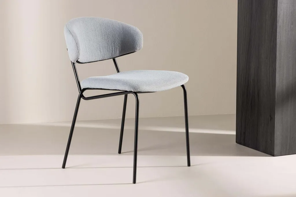 FURNLUX Chaise de salle à manger Chico Grey Black 50cm design moderne - 4