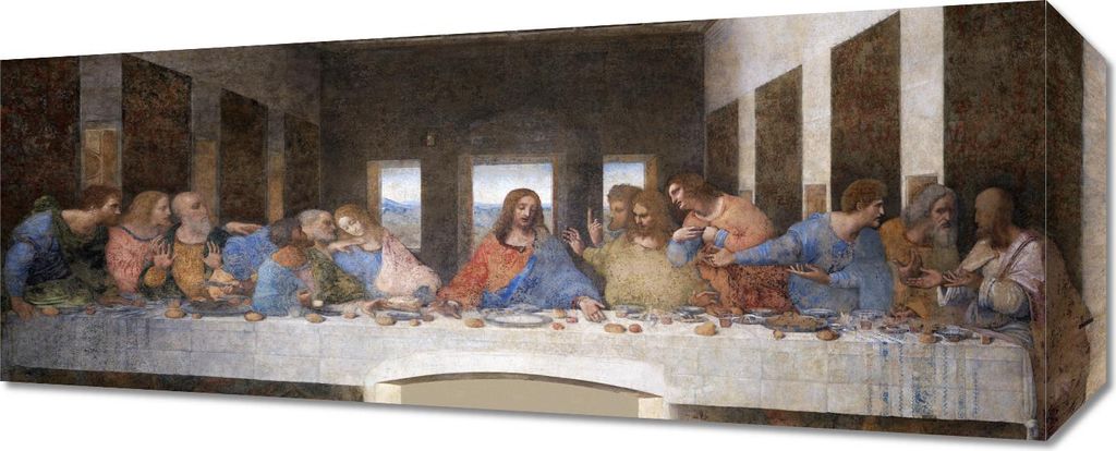 Bild 50x20cm Das letzte Abendmahl, Da Vinci Vintage für das Wohnzimmer