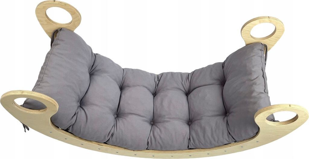 Kinderwippe Dekokissen HELLGRAU XL - 120 x 60 x 8 cm, für Jungen und Mädchen ab 6 Monaten, mit hochwertiger Schaumstoff- und Stoffverarbeitung