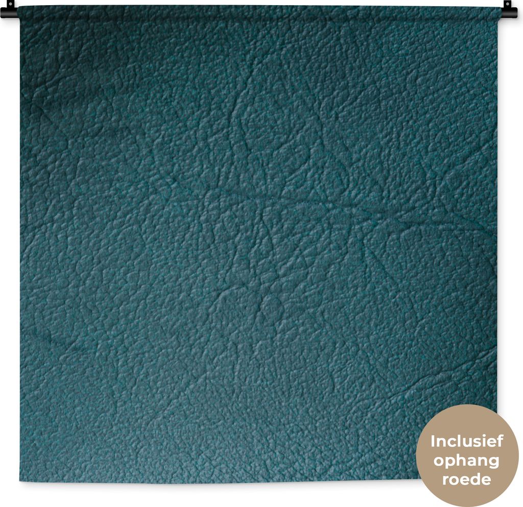 MuchoWow Wandteppich Wandbehang Leder - Lederoptik - Grün - Blau 90x90 cm Tapisserie Dekoration Wandtuch - Wandaufhänger