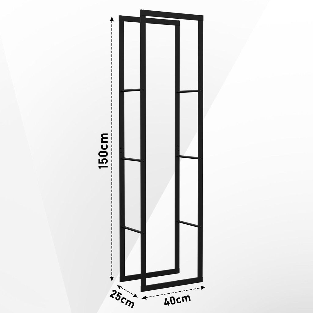 Pevný regál na drevo Peviasot, stojan na drevo, 150*40*25 Obrázok produktu 