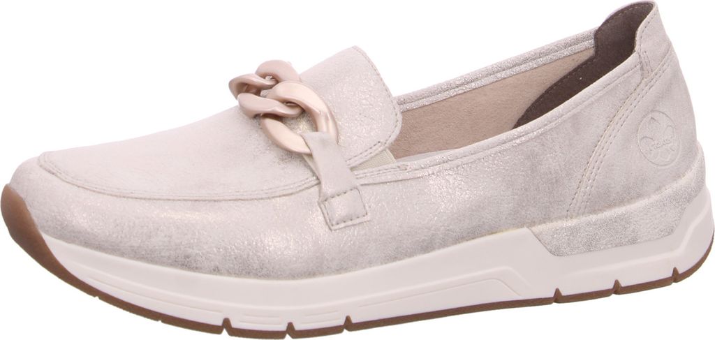Rieker Damen Slipper Sneaker sportlich Kette 58944, Größe:42 EU, Farbe:Beige