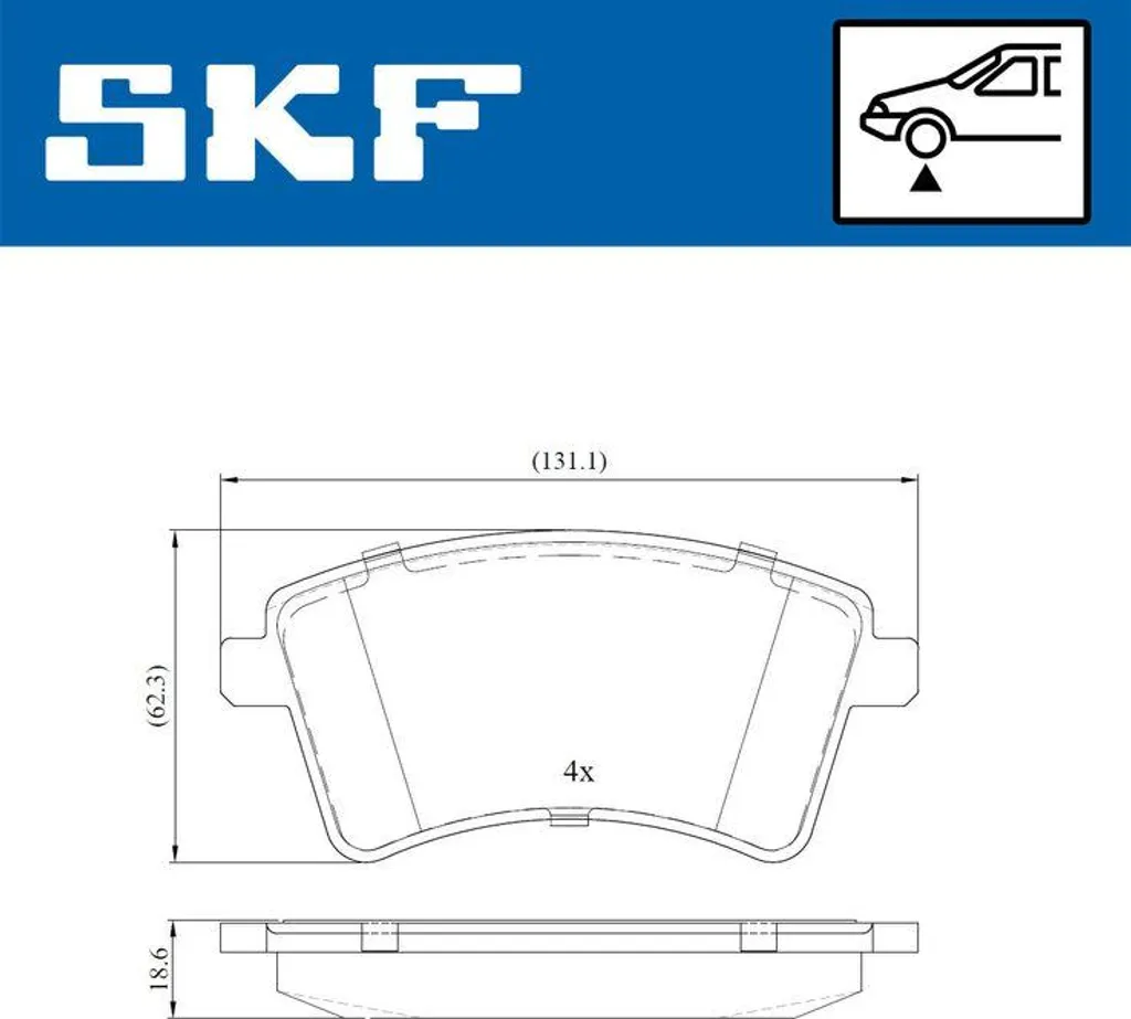 Jeu de plaquettes de frein à disque SKF pour entretien auto utilitaire