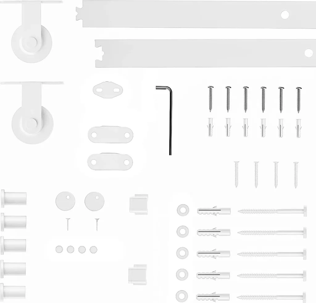 Solution porte coulissante 200 cm blanc kit rail montage facile
