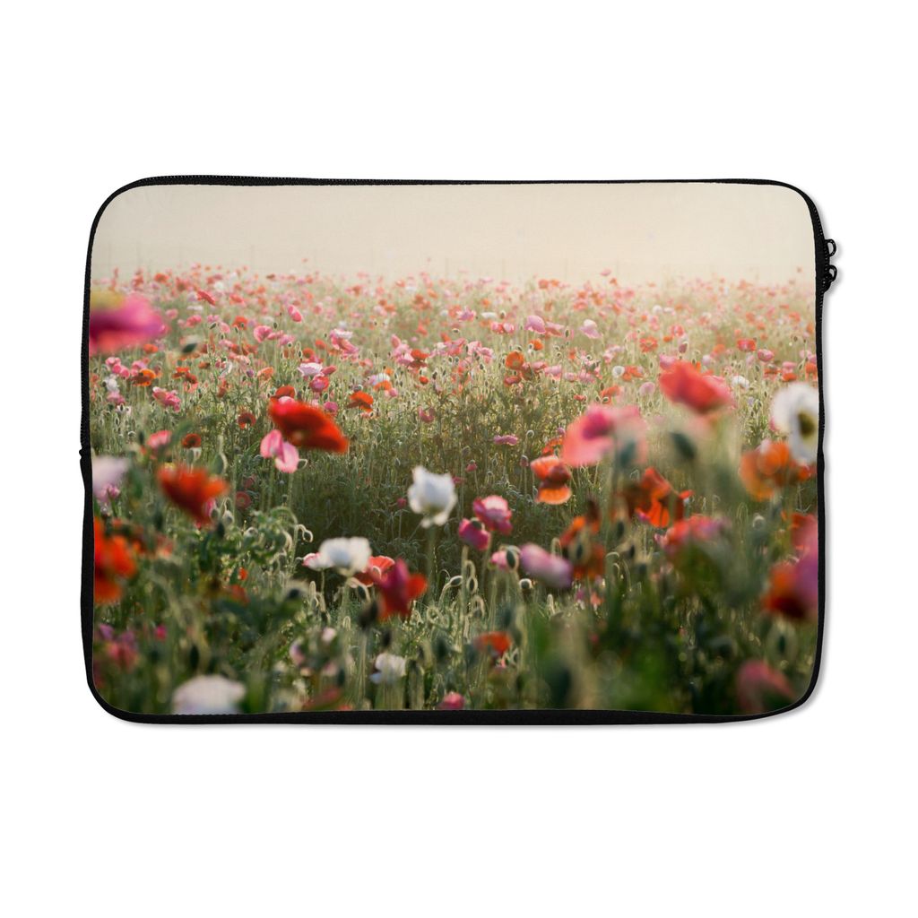 MuchoWow Laptop Hülle 13 Zoll Mohn - Farben - Pastell Laptoptasche - Laptophülle - Sleeve - Rundumschutz