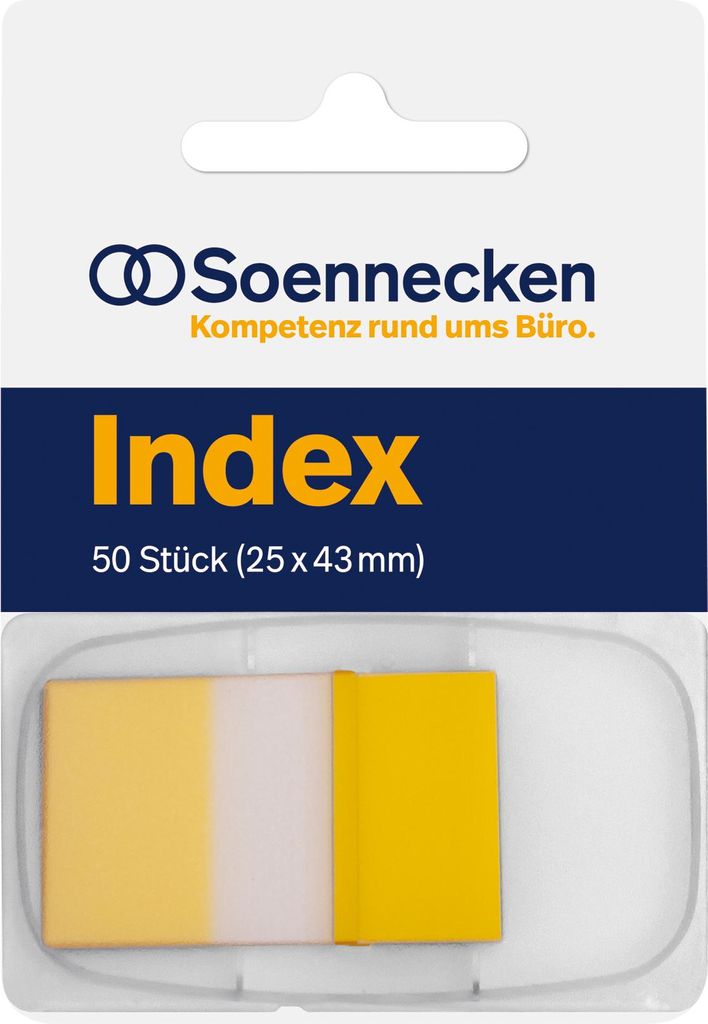 Haftstreifen Index 5820 25x43mm 50 Streifen Spender gelb Packung mit 12 Stück