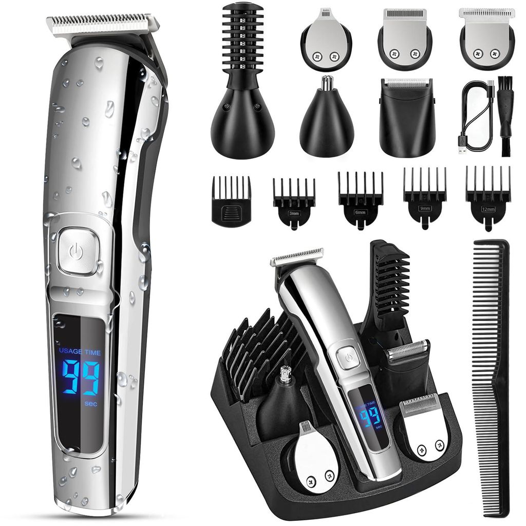 6-in-1 Haartrimmer Set, Barttrimmer für Männer, Wasserdichter Rasierer, USB-Aufladbar, 90Minuten Laufzeit,Vielseitiges Pflegeset Inklusive Reises...