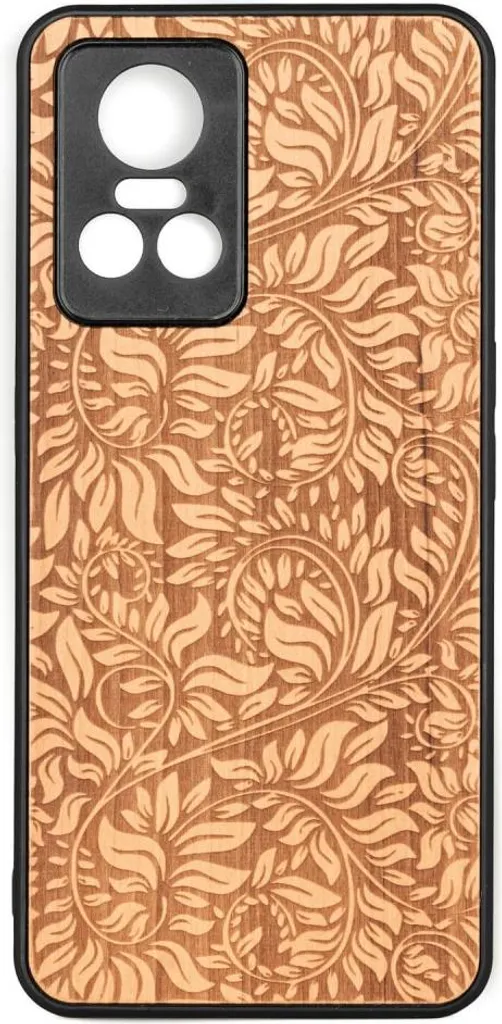 Coque Bewood Realme GT Neo 3 en bois véritable motif feuilles de pommier