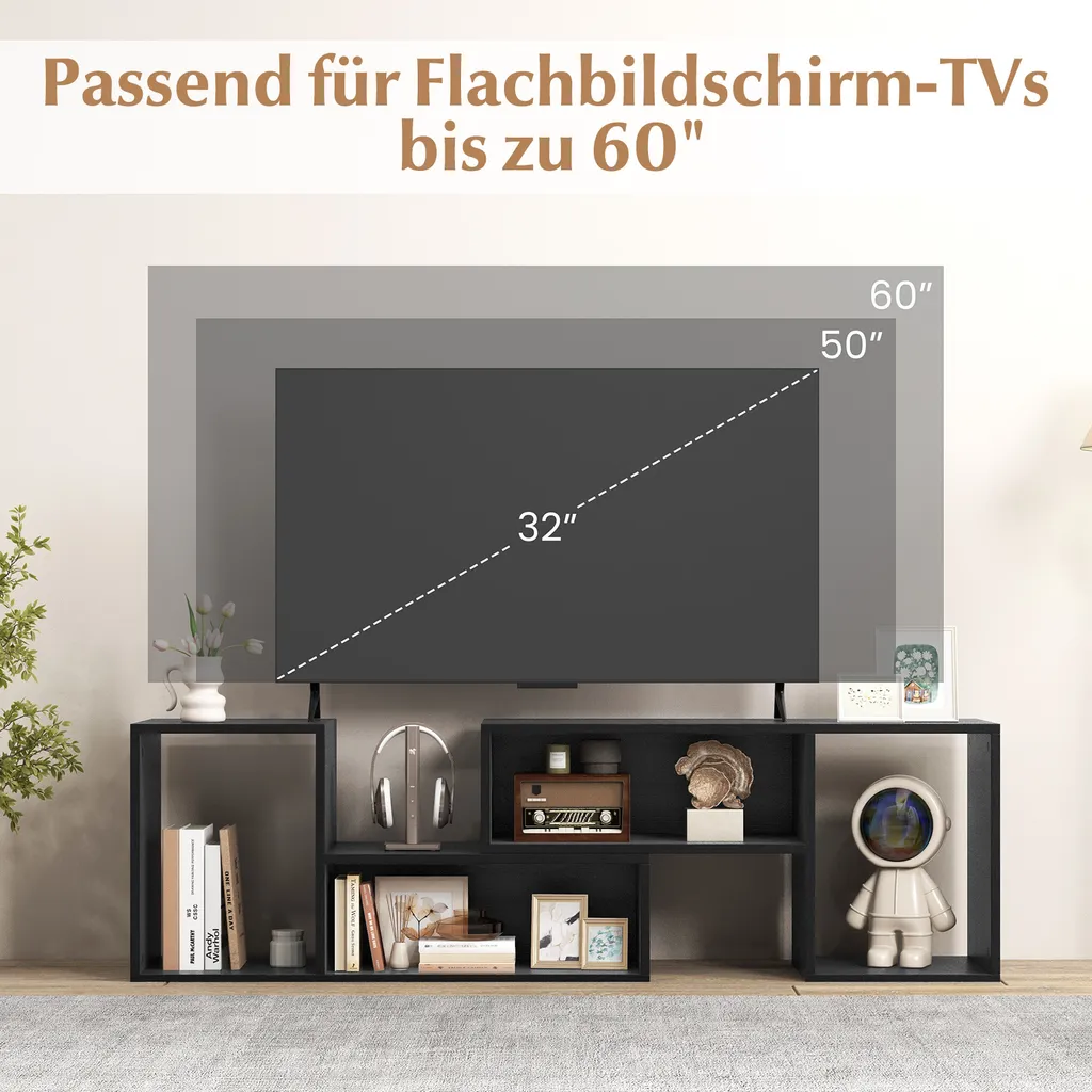 Support TV 60 Pouces Extensible pour Optimiser l'Espace Multimédia Noir