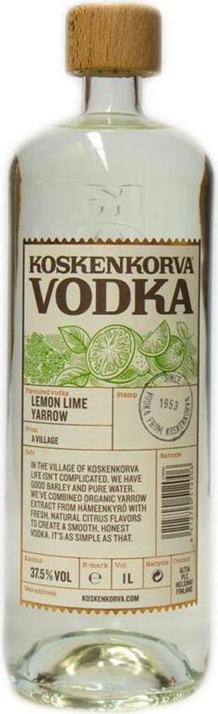 Koskenkorva Lemon Lime Yarrow 1000ml 37,5% Vol.