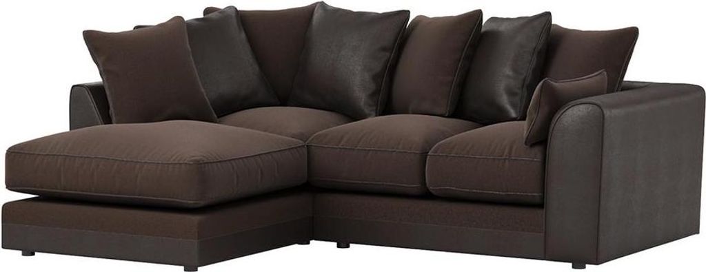 Linksseitiges Ecksofa Dillon-Malmo 28/Snake brown-Polyesterfasern + Schaumstoff