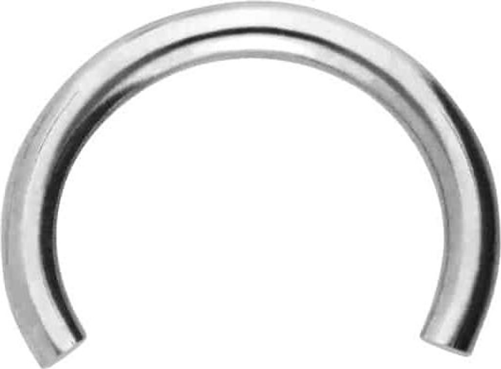Ohrpiercing, Nasenpiercing, Septum Piercing Titan Hufeisenring mit Innengewinde ohne Kugeln Silber Innendurchmesser: 7mm + Stabstärke: 1,2mm