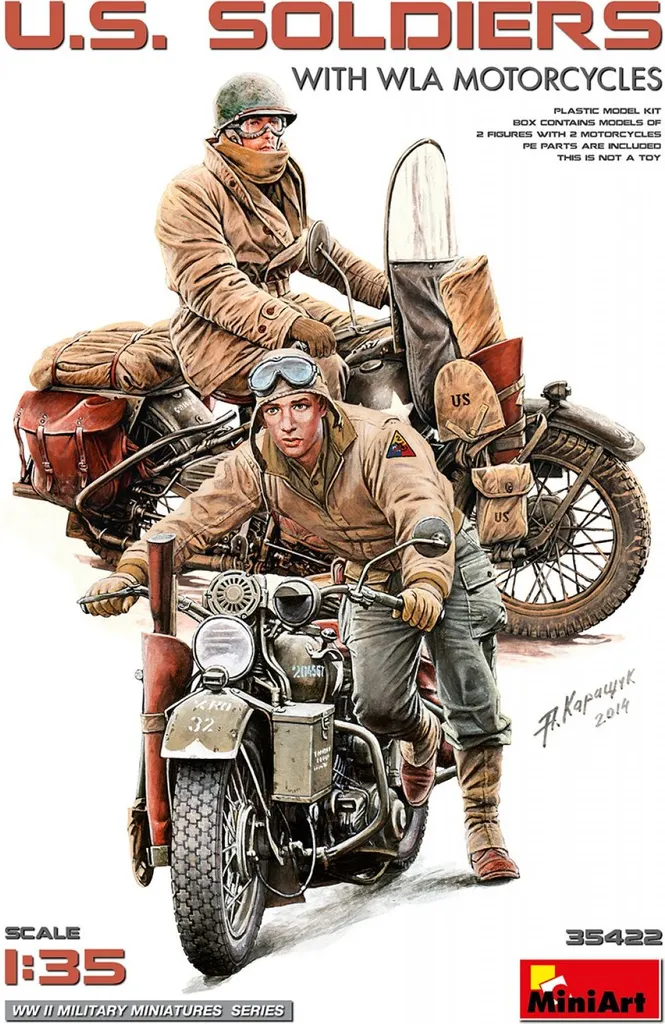 Maquette plastique soldats américains et motos WLA MiniArt 1/35 kit 35051