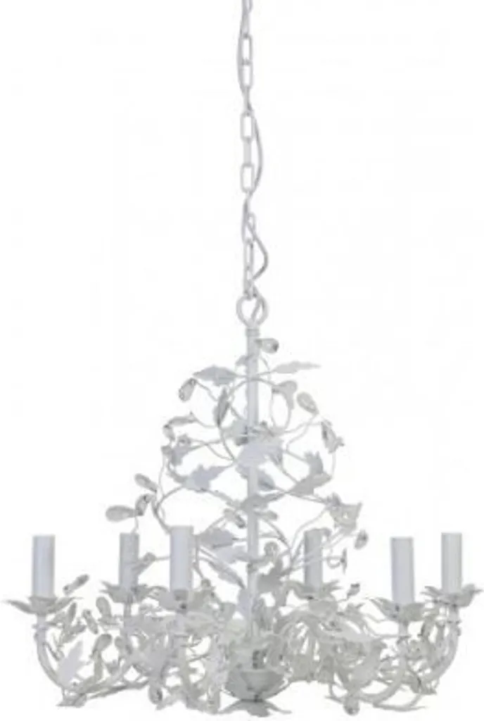 Illuminez un Plafond Haut avec ce Lustre Baroque Blanc 65 x 60 cm