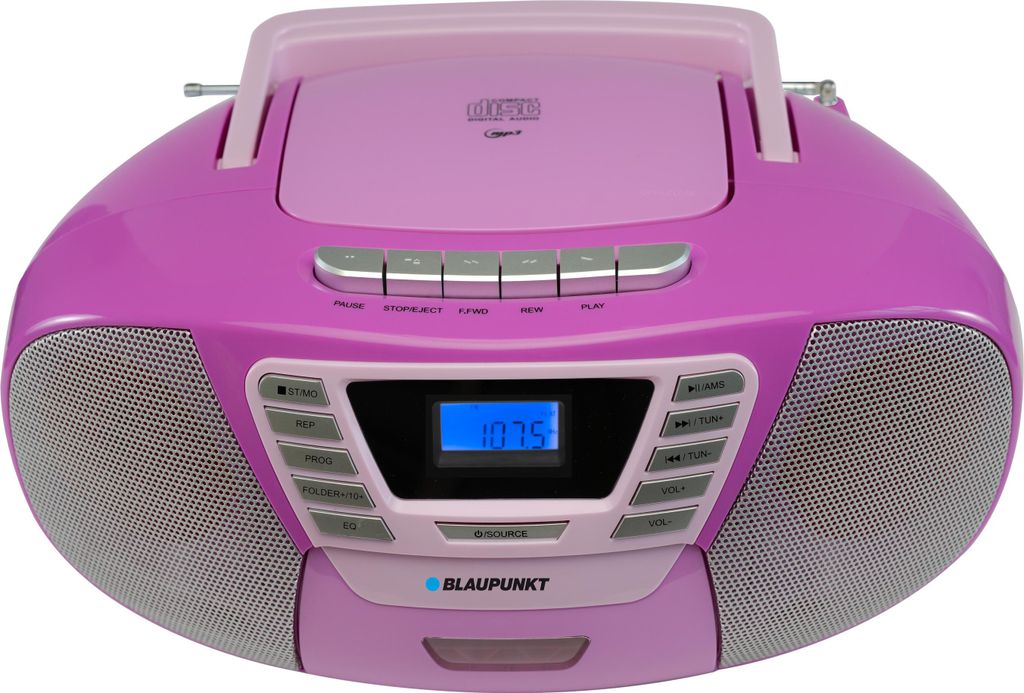 Blaupunkt I Boombox Kinder CD-Player Flieder mit Bluetooth, Kassette & USB
