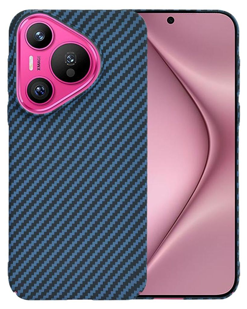 Techsuit Carbonite FiberShell Back Cover Hülle für Huawei Pura 70 - Blau