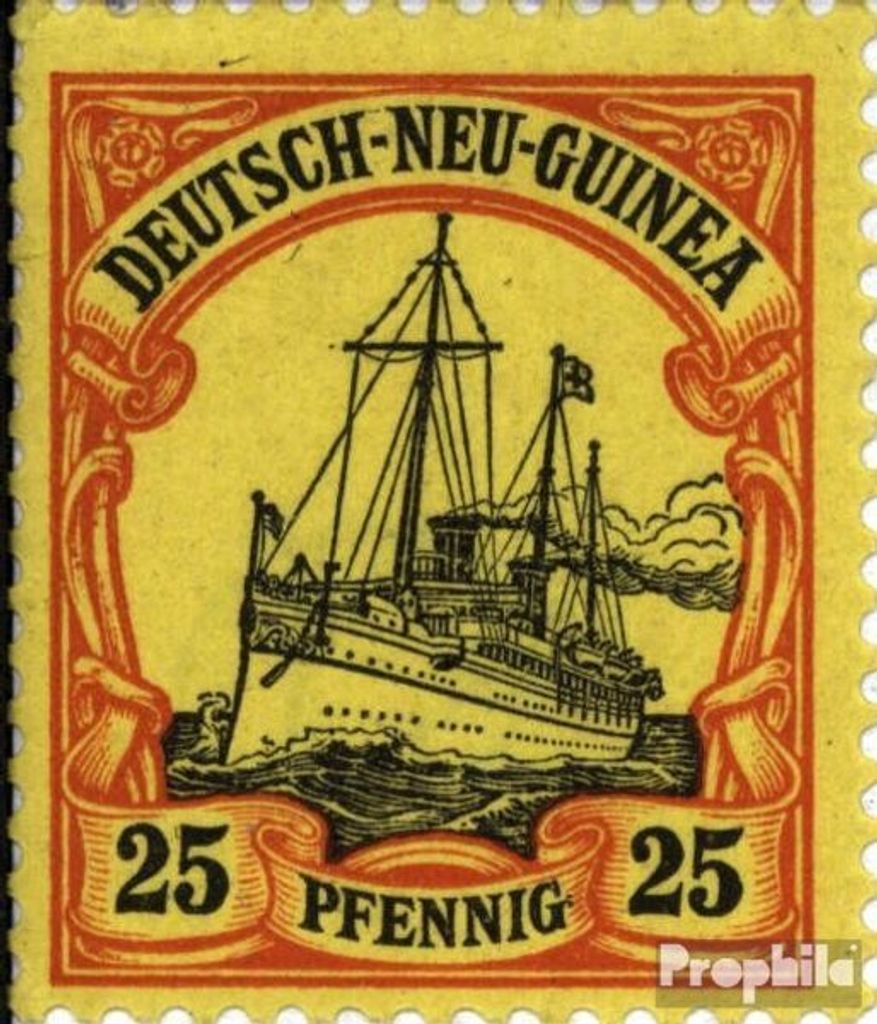 Briefmarken Deutsch-Neuguinea 1901 Mi 11 mit Falz Schiff Kaiseryacht Hohenzollern