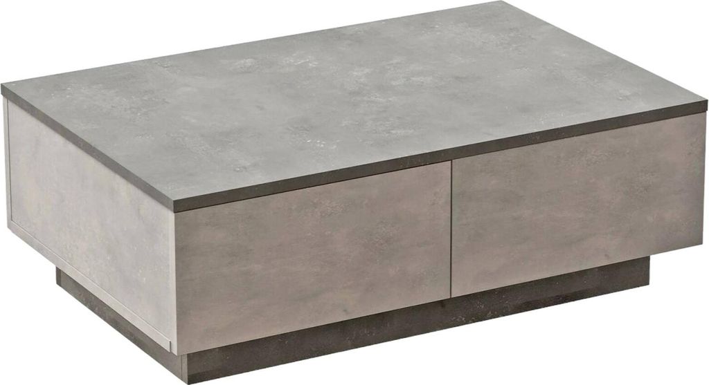 Dmora Couchtisch Eurus 90x60x31,6h cm Silber, Zeitschriftenhalter