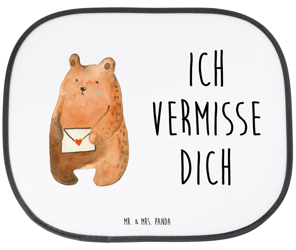 Mr. & Mrs. Panda Sonnenschutz Auto Bär Vermissen - Weiß - Geschenk, Liebeskummer, für Autoscheiben, Freund, autofenster, Kfz, Freundin, Verreist...
