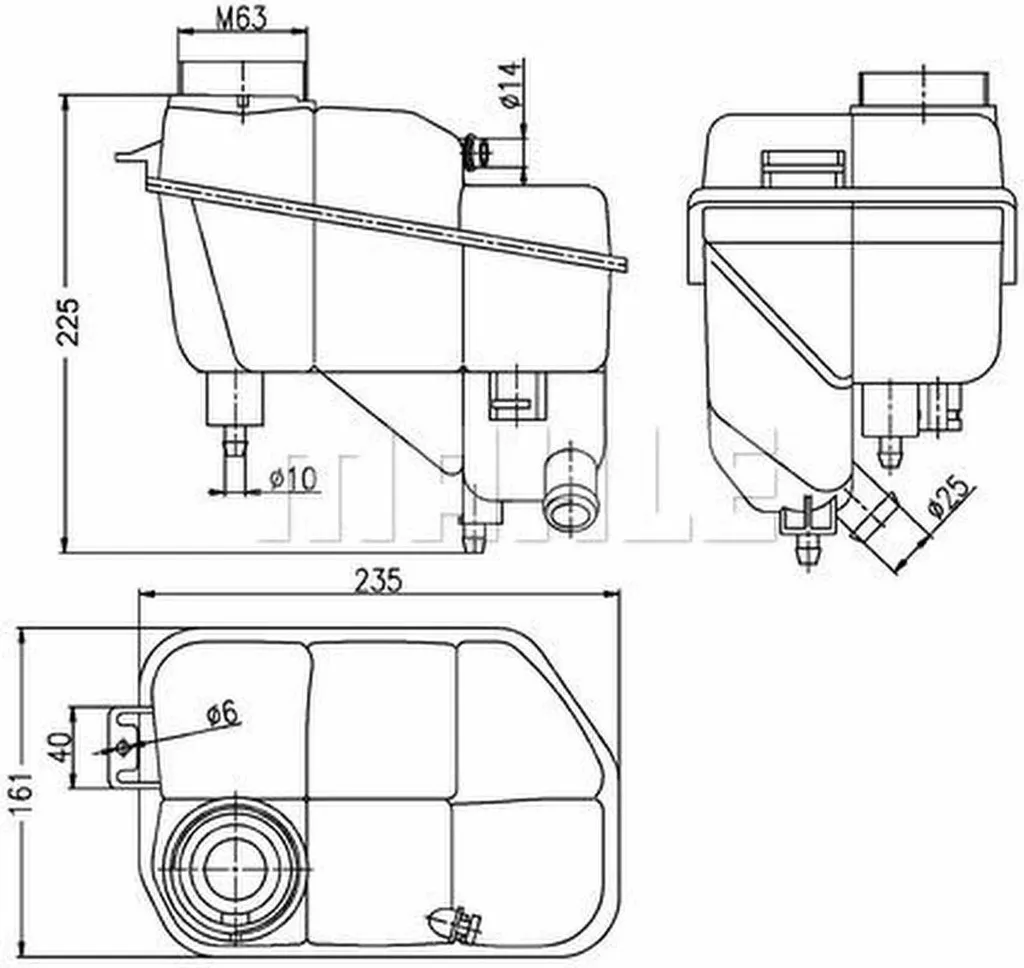 Vase d'expansion liquide refroidissement MAHLE pour Mercedes CLS
