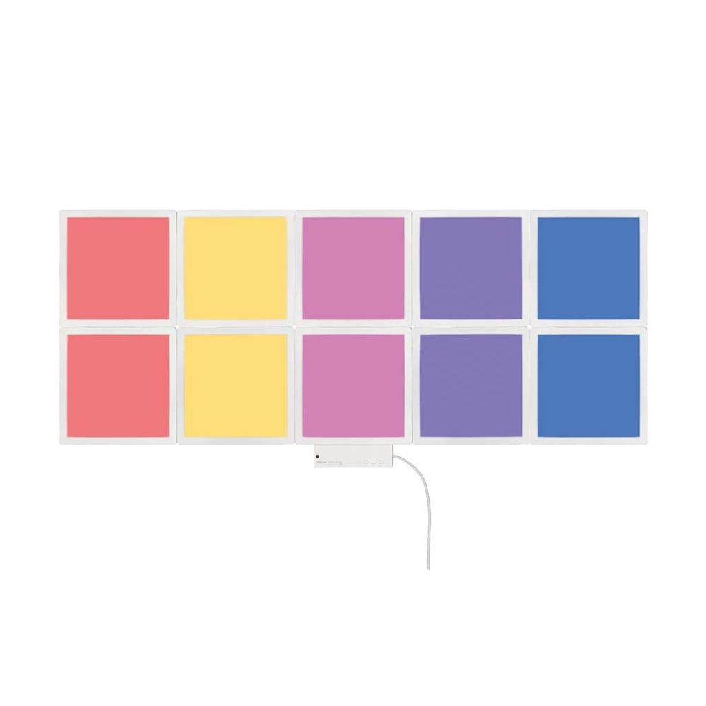 10er Set RGB LED Wandpanel, Fernbedienung, dimmbar, L 18 cm
