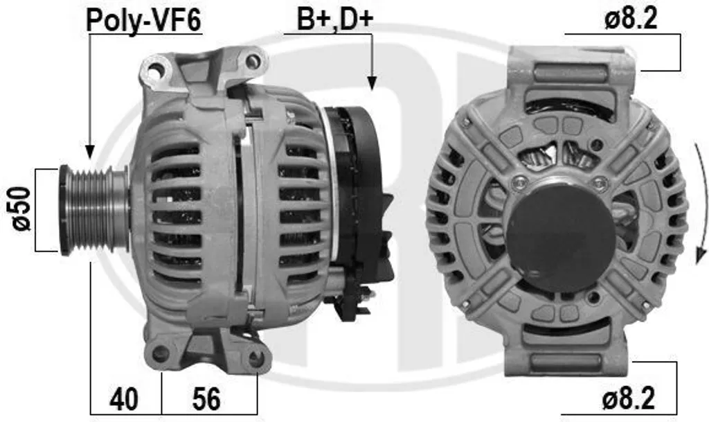 Alternateur ERA 210272A pour Mercedes Classe C W203 et Vito