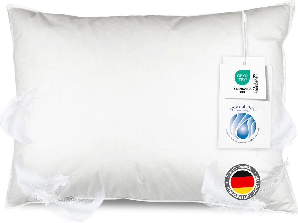 Kopfkissen mit Federfüllung, 60x80 cm, weiß Produktbild 
