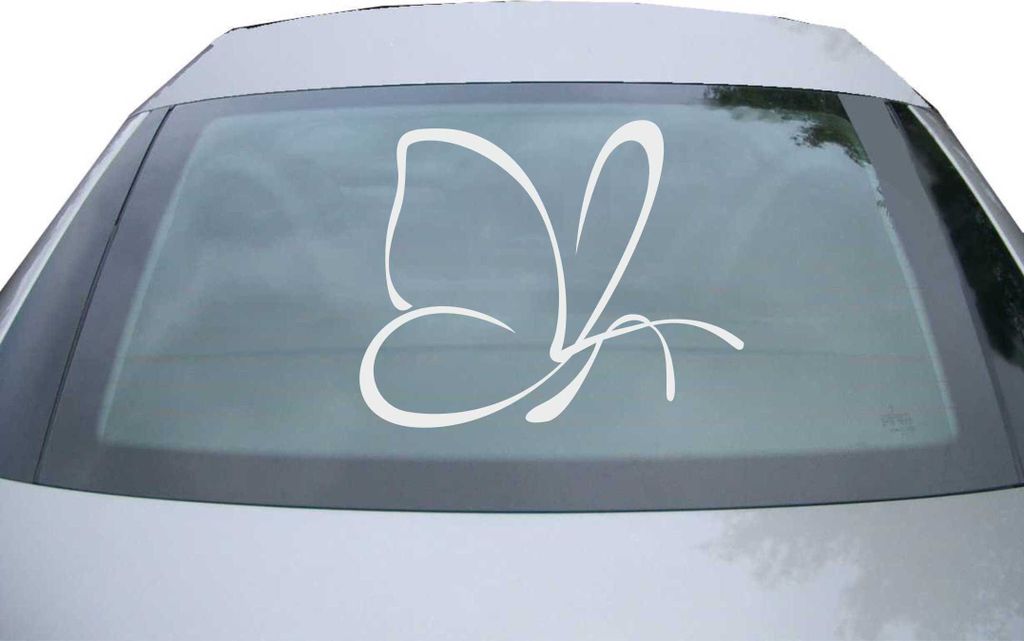 Indigos UG - Aufkleber Heckscheibe & Motorklappe DE2200 - silber - 600x480 mm - Schmetterling - Auto Scheiben Fenster Heckklappe Tuning Racing JDM ...