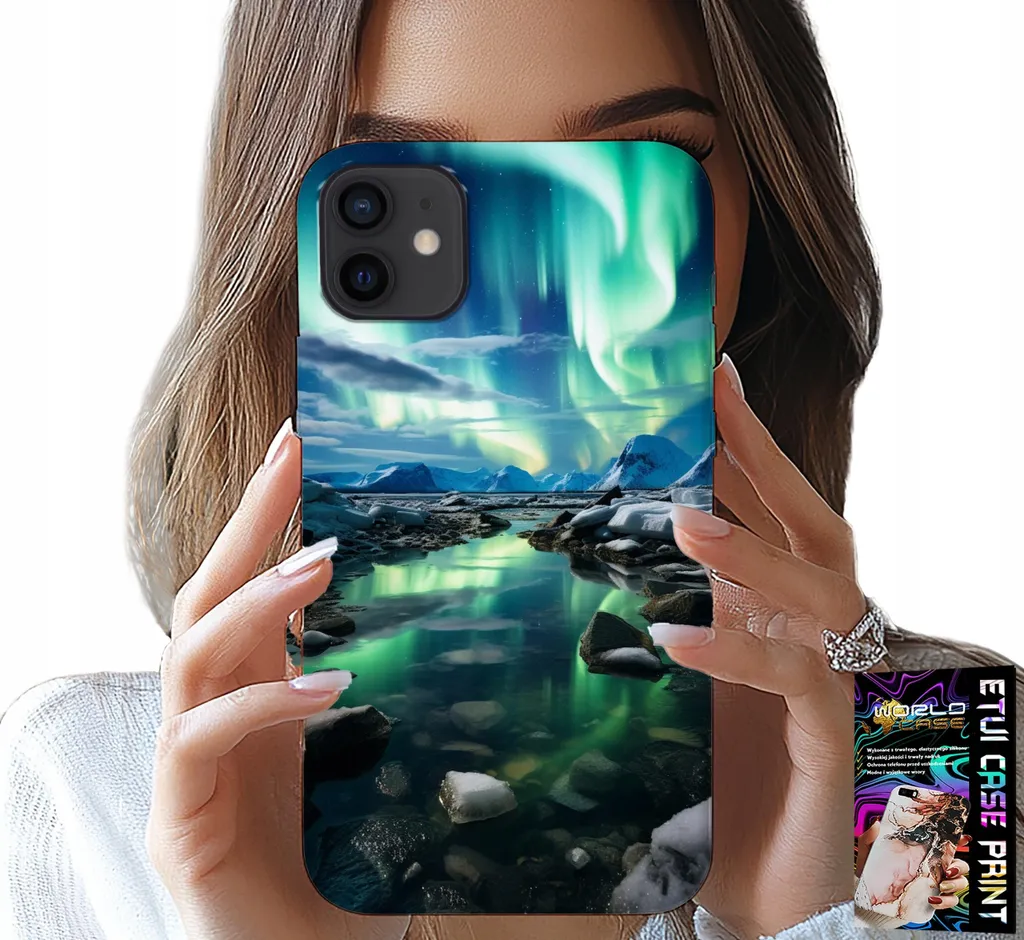 Custodia Antiurto iPhone 13 Mini Alaska Aurora + Vetro Temperato 9H