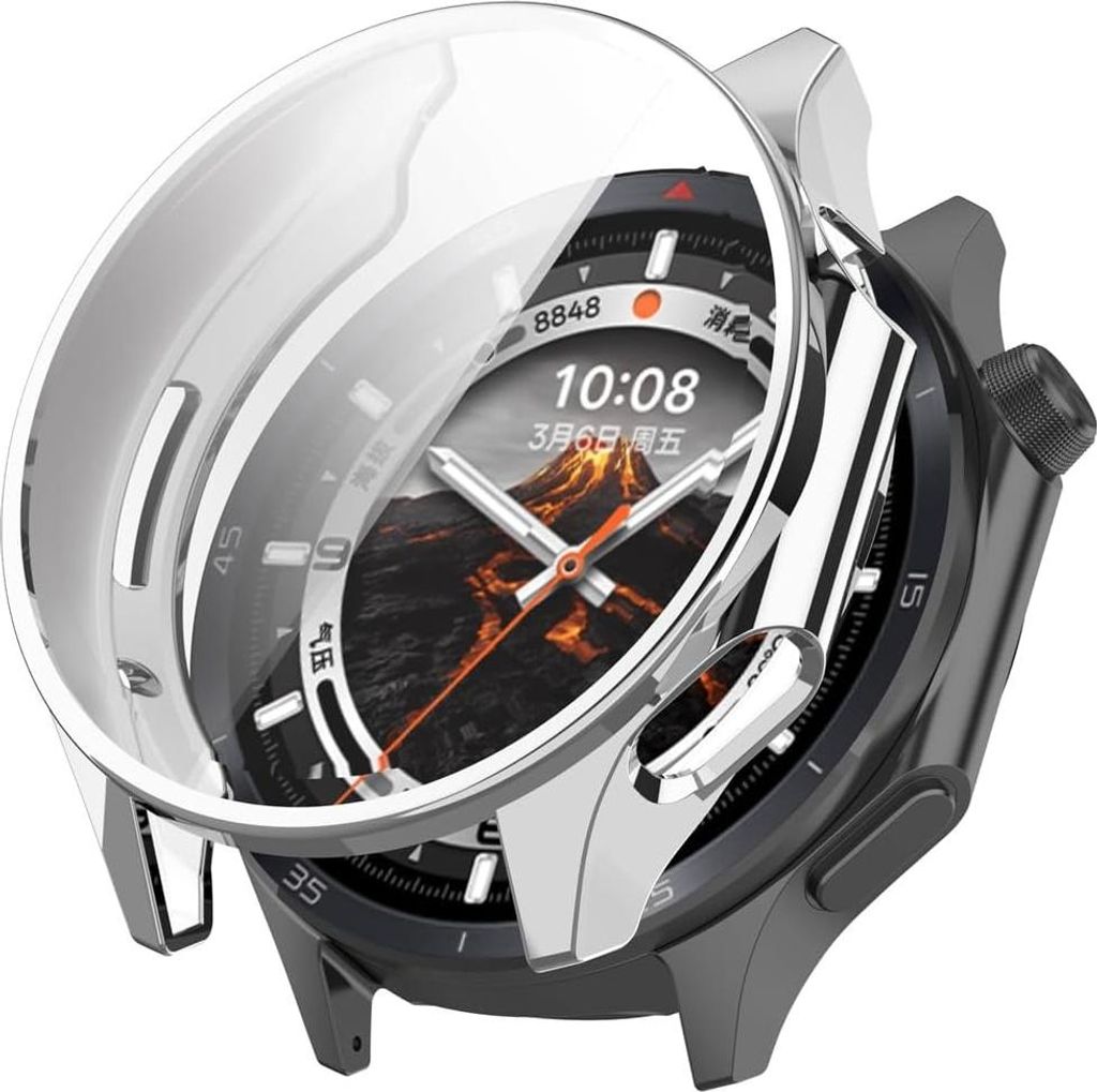 Strap-it Stoßdämpfende TPU-Hülle - weiche Hülle passend für OnePlus Watch 3 (silber)